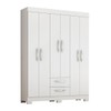 Guarda-Roupa Casal Cruz 6 Portas 2 Gavetas Flex Branco New/Rosa - Pnr Móveis