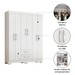 Guarda-Roupa Casal Cruz 6 Portas 2 Gavetas Flex Branco New/Rosa - Pnr Móveis