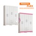 Guarda-Roupa Casal Cruz 6 Portas 2 Gavetas Flex Branco New/Rosa - Pnr Móveis