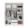 Guarda-Roupa Casal Cruz 6 Portas 2 Gavetas Flex Branco New/Rosa - Pnr Móveis