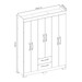 Guarda-Roupa Casal Cruz 6 Portas 2 Gavetas Flex Branco New/Rosa - Pnr Móveis