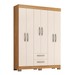 Guarda-Roupa Casal Cruz 6 Portas 2 Gavetas Freijó Trend/Off White Tx - Pnr Móveis