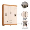 Guarda-Roupa Casal Cruz 6 Portas 2 Gavetas Freijó Trend/Off White Tx - Pnr Móveis