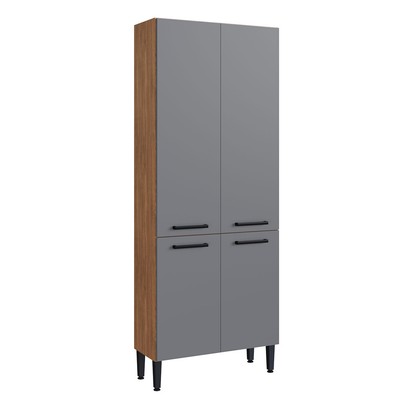 Paneleiro Duplo Giovanna 4 Portas Freijó/Cinza - Irm Móveis