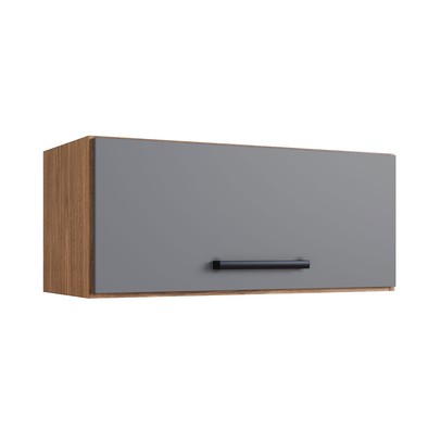 Armário Aéreo Cozinha Giovanna 1 Porta Freijó/Cinza - Irm Móveis