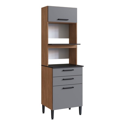 Torre Quente Giovanna 2 Portas 2 Gavetas Cinza/Freijó - Irm Móveis