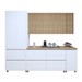 Cozinha Completa Nuestra Cosas 7 Portas 6 Gavetas Ripado 100% Mdf Branco/Nature - Panorama Móveis