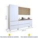 Cozinha Completa Nuestra Cosas 7 Portas 6 Gavetas Ripado 100% Mdf Branco/Nature - Panorama Móveis