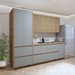 Cozinha Completa Nuestra Cosas 7 Portas 6 Gavetas Ripado 100% Mdf Nature/Verde - Panorama Móveis