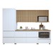 Cozinha Completa Nuestra Cosas 6 Portas 7 Gavetas Ripado 100% Mdf Branco/Nature - Panorama Móveis