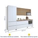 Cozinha Completa Nuestra Cosas 6 Portas 7 Gavetas Ripado 100% Mdf Branco/Nature - Panorama Móveis