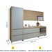 Cozinha Completa Nuestra Cosas 6 Portas 7 Gavetas Ripado 100% Mdf Nature/Verde - Panorama Móveis