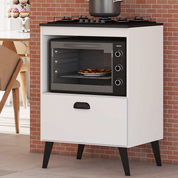 Armário de Cozinha para Cooktop Jade 60 Cm 1 Porta Basculante Branco - Panorama Móveis