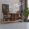 Balcão Buffet Canela 4 Portas com Adega Off White/Cedro - Panorama Móveis