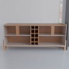 Balcão Buffet Canela 4 Portas com Adega Off White/Cedro - Panorama Móveis