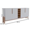 Balcão Buffet Canela 4 Portas com Adega Branco/Cedro - Panorama Móveis