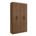 Guarda-Roupa Solteiro 4 Portas Lyon 8 Prateleiras Castanho - Pnr Móveis