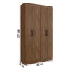 Guarda-Roupa Solteiro 4 Portas Lyon 8 Prateleiras Castanho - Pnr Móveis
