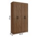 Guarda-Roupa Solteiro 4 Portas Lyon 8 Prateleiras Castanho - Pnr Móveis