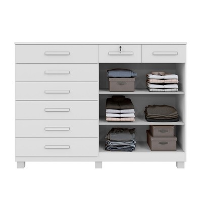 Cômoda Bali 8 Gavetas 2 Portas Branco - Pnr Móveis