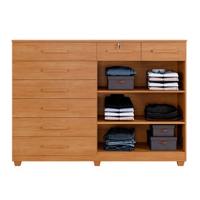 Cômoda Bali 8 Gavetas 2 Portas Cinamomo - Pnr Móveis