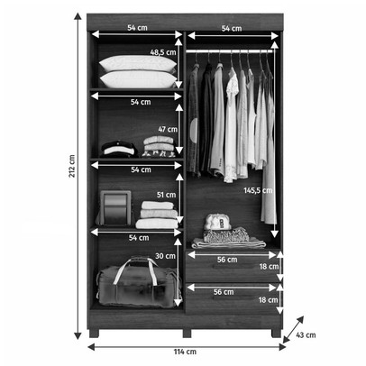 Guarda-Roupa Solteiro Malta 4 Portas 2 Gavetas com Espelho Branco - Pnr Móveis