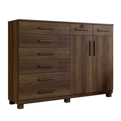 Cômoda Bali 8 Gavetas 2 Portas Imbuia - Pnr Móveis