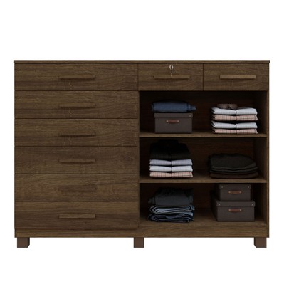 Cômoda Bali 8 Gavetas 2 Portas Imbuia - Pnr Móveis