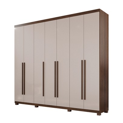 Guarda-Roupa Casal Bahrein 7 Portas 6 Gavetas Imbuia/Off White - Pnr Móveis