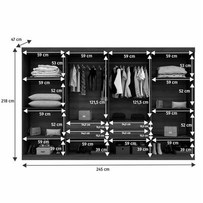 Guarda-Roupa Casal Taurus 8 Portas 4 Gavetas Cinamomo - Pnr Móveis