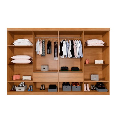Guarda-Roupa Casal Taurus 8 Portas 4 Gavetas Cinamomo - Pnr Móveis