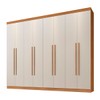 Guarda-Roupa Casal Taurus 8 Portas 4 Gavetas Cinamomo/Off White - Pnr Móveis
