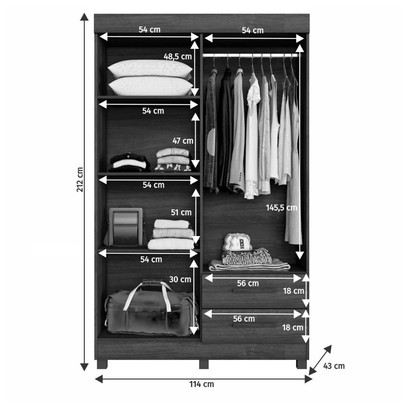 Guarda-Roupa Solteiro Malta 4 Portas 2 Gavetas com Espelho Imbuia - Pnr Móveis