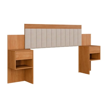 Cabeceira Extensível Casal/Queen Lódiz 2 Gavetas Cinamomo - Pnr Móveis