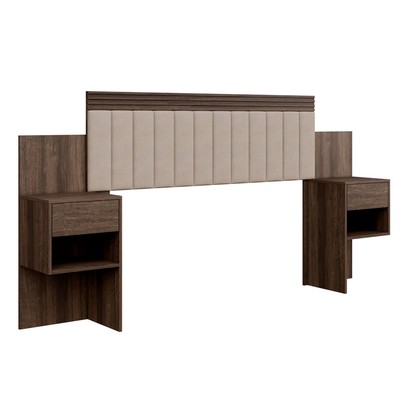 Cabeceira Extensível Casal/Queen Lódiz 2 Gavetas Imbuia - Pnr Móveis