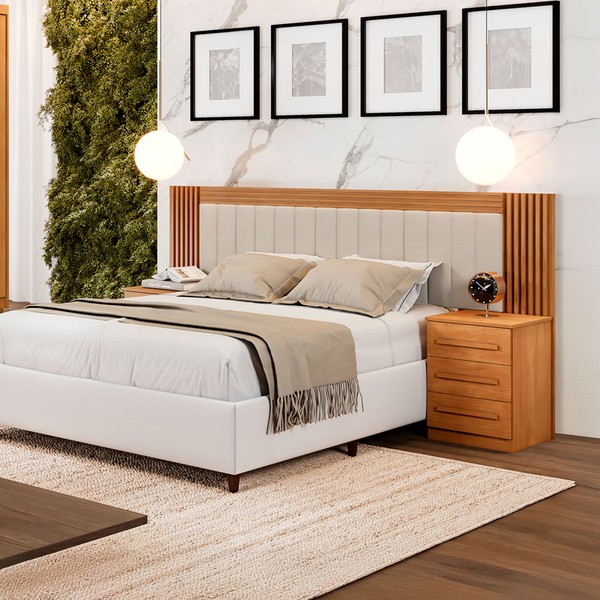 Cabeceira Extensivel Casal/Queen Le Mans 6 Gavetas Cinamomo - Pnr Móveis