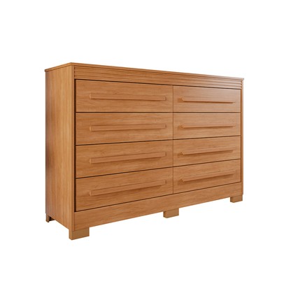 Cômoda Porto 8 Gavetas Ripado Cinamomo - Pnr Móveis