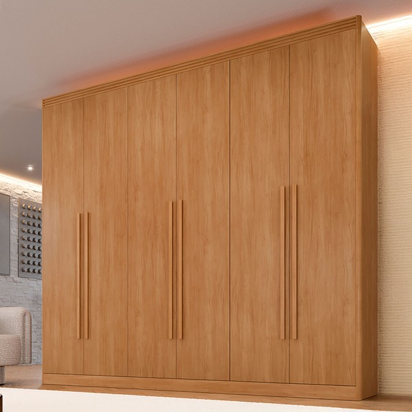 Guarda-Roupa Casal Ibiza 6 Portas 6 Gavetas Cinamomo - Pnr Móveis