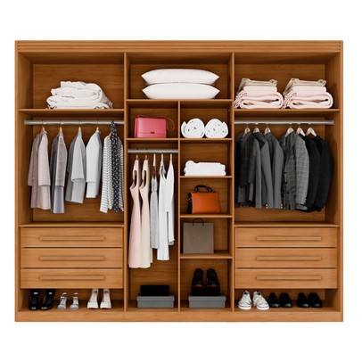 Guarda-Roupa Casal Ibiza 6 Portas 6 Gavetas Cinamomo - Pnr Móveis