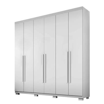 Guarda-Roupa Casal Lublin 6 Portas 6 Gavetas Branco - Pnr Móveis
