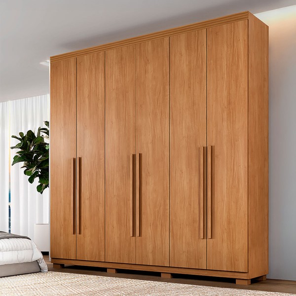 Guarda-Roupa Casal Lublin 6 Portas 6 Gavetas Cinamomo - Pnr Móveis