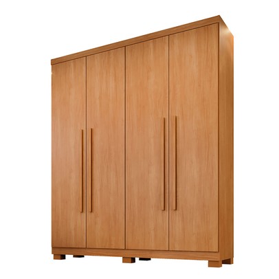 Guarda-Roupa Solteiro Lille 4 Portas 3 Gavetas Cinamomo - Pnr Móveis