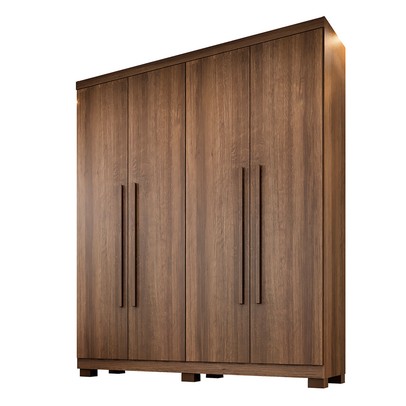 Guarda-Roupa Solteiro Lille 4 Portas 3 Gavetas Imbuia - Pnr Móveis