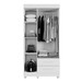 Guarda-Roupa Solteiro Orleans 3 Portas 2 Gavetas com Espelho Branco - Pnr Móveis
