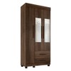 Guarda-Roupa Solteiro Orleans 3 Portas 2 Gavetas com Espelho Imbuia - Pnr Móveis