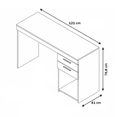 Mesa para Computador 2 Gavetas Home Branco New - Pnr Móveis