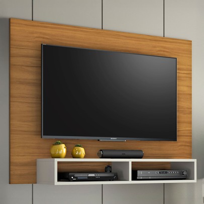 Painel para TV Até 49 Polegadas Nuevo Off White/Freijó Trend - Pnr Móveis