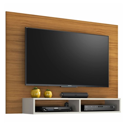 Painel para TV Até 49 Polegadas Nuevo Off White/Freijó Trend - Pnr Móveis