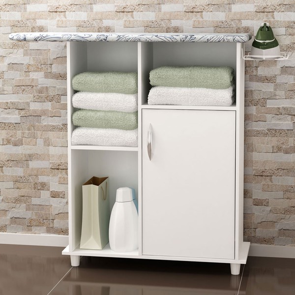 Tábua de Passar Roupa 1 Porta Omega Branco New - Pnr Móveis