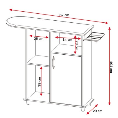 Tábua de Passar Roupa 1 Porta Omega Branco New - Pnr Móveis